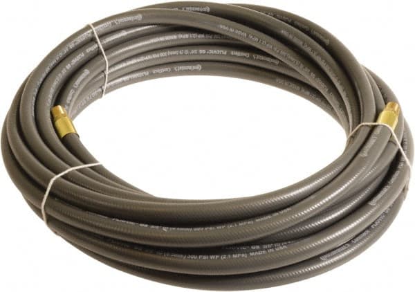 Continental ContiTech - 3/8" ID x 0.6" OD 100' Long Multipurpose Air Hose - MNPT x MNPT Ends, 300 Working psi, -10 to 158°F, 1/4" Fitting, Gray - Makers Industrial Supply