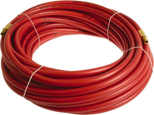 Continental ContiTech - 3/8" ID x 0.6" OD 75' Long Multipurpose Air Hose - MNPT x MNPT Ends, 300 Working psi, -10 to 158°F, 1/4" Fitting, Red - Makers Industrial Supply