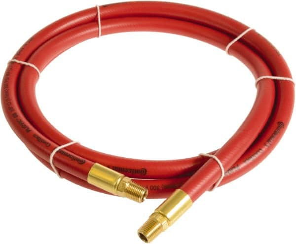 Continental ContiTech - 1/4" ID x 0.45" OD 10' Long Multipurpose Air Hose - MNPT x MNPT Ends, 300 Working psi, -10 to 158°F, 1/4" Fitting, Red - Makers Industrial Supply