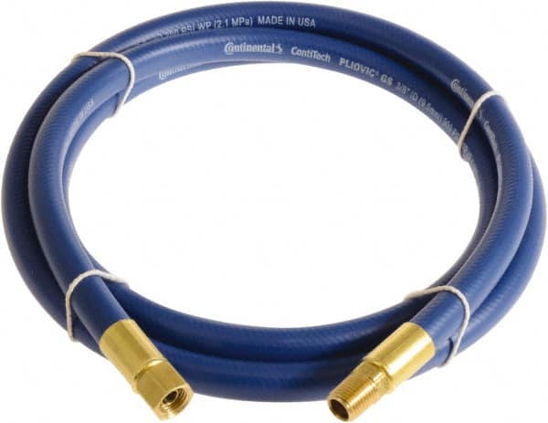 Continental ContiTech - 1/4" ID x 0.45" OD 10' Long Multipurpose Air Hose - MNPT x FNPT Ends, 300 Working psi, -10 to 158°F, 1/4" Fitting, Blue - Makers Industrial Supply