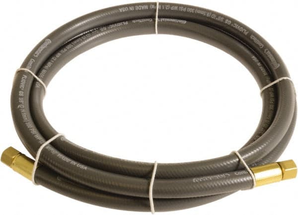 Continental ContiTech - 1/2" ID x 0.78" OD 10' Long Multipurpose Air Hose - FNPT x FNPT Ends, 300 Working psi, -10 to 158°F, 1/2" Fitting, Gray - Makers Industrial Supply