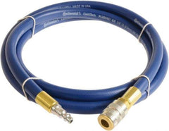 Continental ContiTech - 1/4" ID x 0.45" OD 5' Long Multipurpose Air Hose - Industrial Interchange Safety Coupler x Male Plug Ends, 300 Working psi, -10 to 158°F, 1/4" Fitting, Blue - Makers Industrial Supply