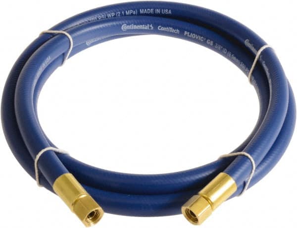 Continental ContiTech - 1/4" ID x 0.45" OD 10' Long Multipurpose Air Hose - FNPT x FNPT Ends, 300 Working psi, -10 to 158°F, 1/4" Fitting, Blue - Makers Industrial Supply