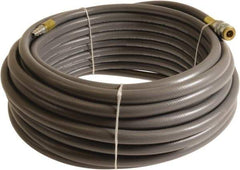 Continental ContiTech - 3/8" ID x 0.6" OD 20' Long Multipurpose Air Hose - Industrial Interchange Safety Coupler x Male Plug Ends, 300 Working psi, -10 to 158°F, 1/4" Fitting, Gray - Makers Industrial Supply