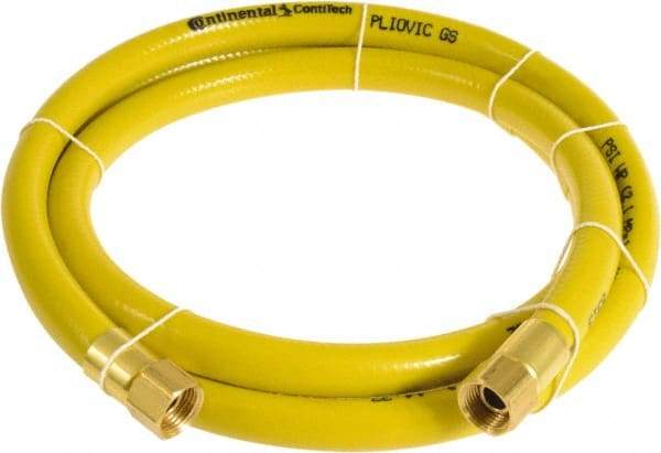 Continental ContiTech - 1/4" ID x 0.45" OD 100' Long Multipurpose Air Hose - FNPT x FNPT Ends, 300 Working psi, -10 to 158°F, 1/4" Fitting, Yellow - Makers Industrial Supply