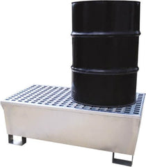 UltraTech - 68 Gal Sump, 2,575 Lb Capacity, 2 Drum, Galvanized Steel Spill Deck or Pallet - 47-1/4" Long x 31-1/2" Wide x 18" High - Makers Industrial Supply