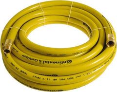 Continental ContiTech - 3/4" ID x 1.11" OD 25' Long Multipurpose Air Hose - MNPT x FNPT Ends, 250 Working psi, -10 to 158°F, 3/4" Fitting, Yellow - Makers Industrial Supply