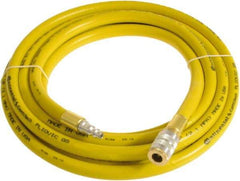 Continental ContiTech - 3/4" ID x 1.11" OD 50' Long Multipurpose Air Hose - Industrial Interchange Safety Coupler x Male Plug Ends, 250 Working psi, -10 to 158°F, 3/4" Fitting, Yellow - Makers Industrial Supply