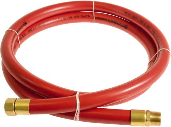 Continental ContiTech - 3/4" ID x 1.11" OD 10' Long Multipurpose Air Hose - MNPT x FNPT Ends, 250 Working psi, -10 to 158°F, 3/4" Fitting, Red - Makers Industrial Supply