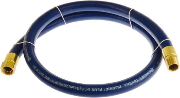 Continental ContiTech - 3/4" ID x 1.11" OD 5' Long Multipurpose Air Hose - MNPT x FNPT Ends, 250 Working psi, -10 to 158°F, 3/4" Fitting, Blue - Makers Industrial Supply