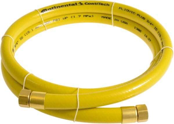 Continental ContiTech - 3/4" ID x 1.11" OD 10' Long Multipurpose Air Hose - FNPT x FNPT Ends, 250 Working psi, -10 to 158°F, 3/4" Fitting, Yellow - Makers Industrial Supply