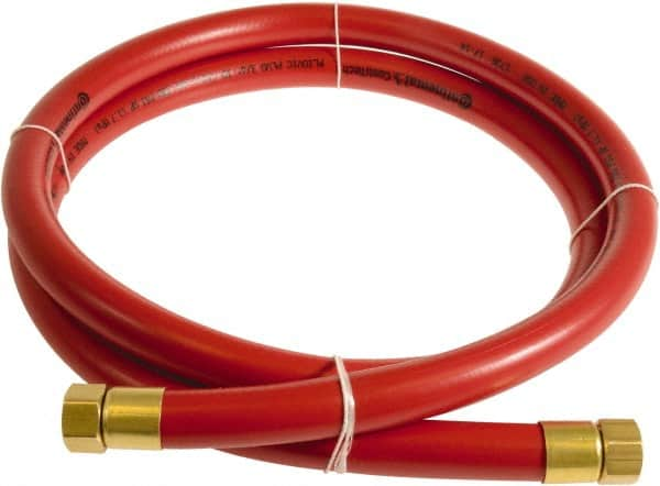 Continental ContiTech - 3/4" ID x 1.11" OD 3' Long Multipurpose Air Hose - FNPT x FNPT Ends, 250 Working psi, -10 to 158°F, 3/4" Fitting, Red - Makers Industrial Supply