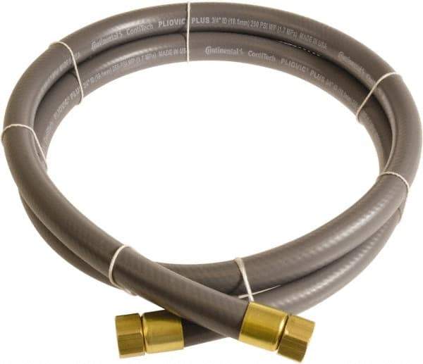 Continental ContiTech - 3/4" ID x 1.11" OD 10' Long Multipurpose Air Hose - FNPT x FNPT Ends, 250 Working psi, -10 to 158°F, 3/4" Fitting, Gray - Makers Industrial Supply