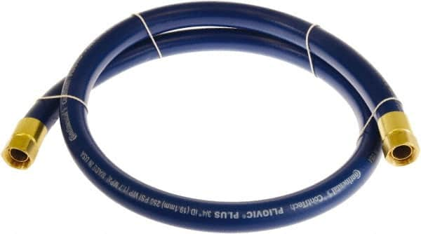 Continental ContiTech - 3/4" ID x 1.11" OD 3' Long Multipurpose Air Hose - FNPT x FNPT Ends, 250 Working psi, -10 to 158°F, 3/4" Fitting, Blue - Makers Industrial Supply