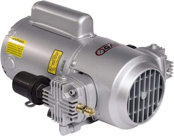 Gast - 1/3 hp, 2.4 CFM, 100 Max psi Piston Compressor Pump - 12 VDC, 15.2" Long x 10.15" Wide x 5.8" High - Makers Industrial Supply