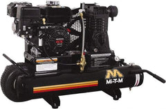 MI-T-M - 6.5 hp, 13.9 CFM, 90 Max psi, Single Stage Portable Fuel Air Compressor - Honda GX200 OHV Engine - Makers Industrial Supply