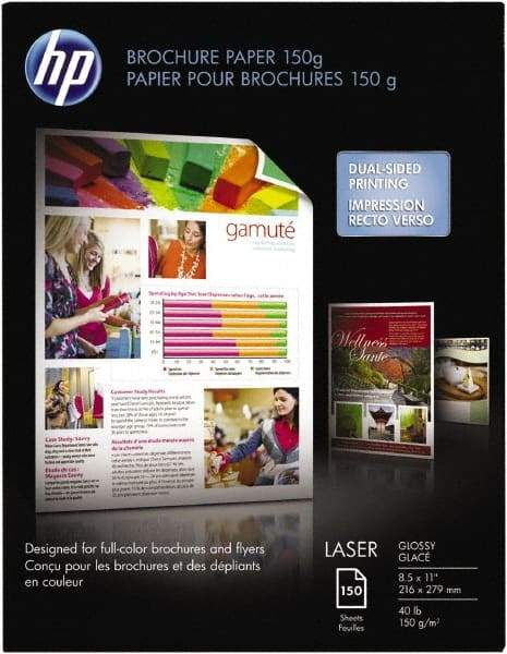 Hewlett-Packard - 8-1/2" x 11" White Brochure Paper - Use with Laser Printers - Makers Industrial Supply