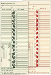 TOPS - 3-29/32" High x 9-39/64" Wide Bi-Weekly Time Cards - Use with Lathem CH-107-2 - Makers Industrial Supply