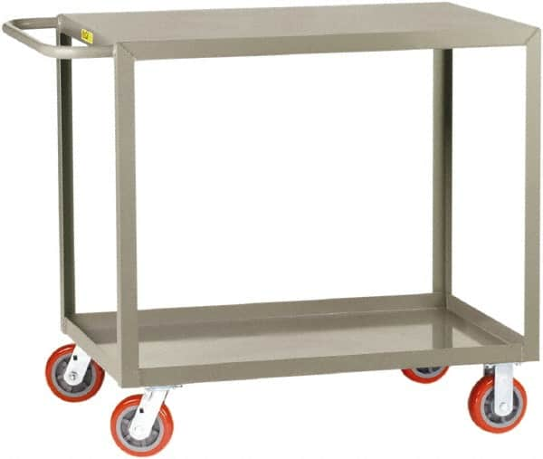 Little Giant - 2,000 Lb Capacity, 24" Wide x 42" Long x 36" High Shelf Cart - 2 Shelf, Steel, 2 Rigid/2 Swivel Casters - Makers Industrial Supply