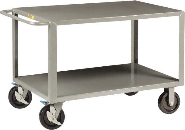 Little Giant - 5,000 Lb Capacity, 24" Wide x 42" Long x 36" High Shelf Cart - 2 Shelf, Steel, 4 Swivel Casters - Makers Industrial Supply