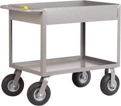 Little Giant - 1,200 Lb Capacity, 24" Wide x 54" Long x 36-1/2" High Deep Shelf Cart - 2 Shelf, Steel, 2 Rigid/2 Swivel Casters - Makers Industrial Supply