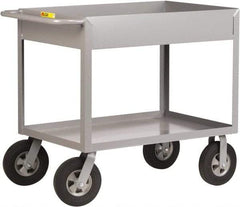 Little Giant - 1,200 Lb Capacity, 24" Wide x 42" Long x 36-1/2" High Deep Shelf Cart - 2 Shelf, Steel, 2 Rigid/2 Swivel Casters - Makers Industrial Supply