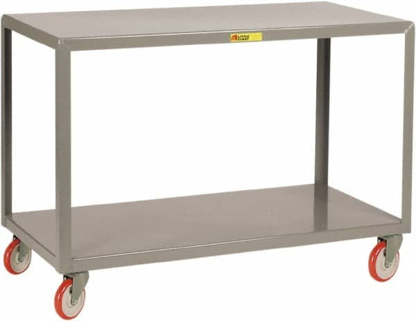 Little Giant - Mobile Table - Steel, Fixed Leg, Gray, 32" Long x 18" Deep x 34" High - Makers Industrial Supply