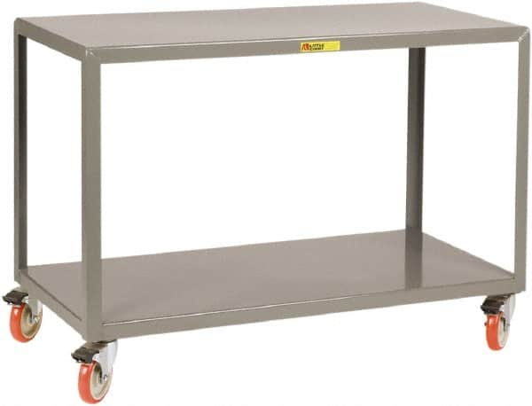 Little Giant - Mobile Table - Steel, Fixed Leg, Gray, 32" Long x 18" Deep x 34" High - Makers Industrial Supply