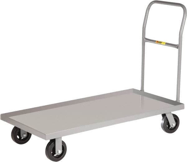 Little Giant - 1,600 Lb Capacity Steel Platform Truck - Steel Deck, 24" OAW, 60" Platform Length x 8-1/2" Platform Height, Mold-On Rubber Casters - Makers Industrial Supply