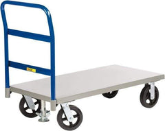 Little Giant - 2,400 Lb Capacity Steel Platform Truck - Steel Deck, 30" OAW, 72" Platform Length x 11" Platform Height, Mold-On Rubber Casters - Makers Industrial Supply