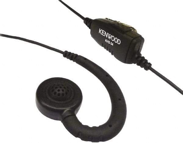 Kenwood - Ear Hanger, Push to Talk Microphone C-Ring Headset - Black, Use with Protalk Series Two Way Radios - Makers Industrial Supply