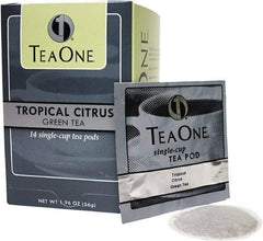 Tea One - Tea Pods, Tropical Citrus Green, 14/Box - Makers Industrial Supply