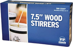 Royal Paper - Wood Coffee Stirrers, 7 1/2" Long, Woodgrain, 500 Stirrers/Box, 10 Boxes/Carton - Makers Industrial Supply