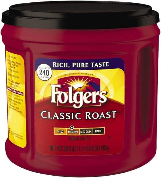 Folgers - Coffee, Classic Roast, Ground, 30.5 oz Canister - Makers Industrial Supply