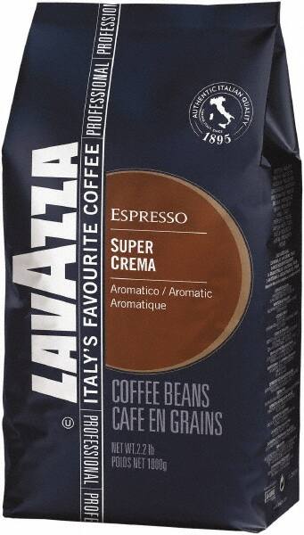 Lavazza - Super Crema Whole Bean Espresso Coffee, 2.2 Lb Bag, Vacuum-Packed - Makers Industrial Supply