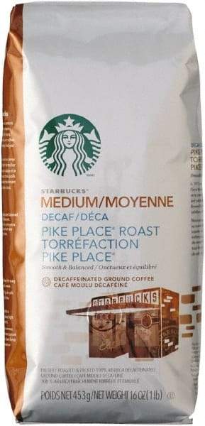 Starbucks - Coffee, Ground, Pike Place Decaf, 1 Lb Bag - Makers Industrial Supply