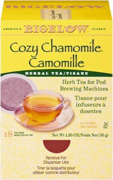 Bigelow - C ozy Chamomile Herbal Tea Pods, 1.90 oz, 18/Box - Makers Industrial Supply