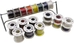 Made in USA - 24 AWG, 1 Strand, 100' OAL, Tinned Copper Hook Up Wire - Black, White, Red, Green & Blue PVC Jacket - Makers Industrial Supply