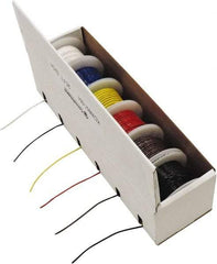 Made in USA - 26 AWG, 1 Strand, 25' OAL, Tinned Copper Hook Up Wire - Black, White, Red, Green, Blue & Yellow PVC Jacket - Makers Industrial Supply