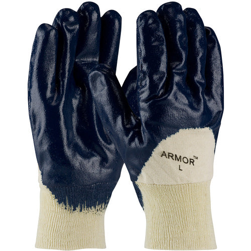 ‎56-3151/L Coated Supported Gloves - ArmorTuff - Jersey Liner - Blue - Nitrile Palm Coating - KW - Exact Industrial Supply