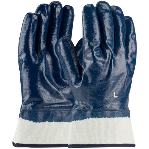 ‎56-3154/XL Coated Supported Gloves - ArmorTuff - Jersey Liner - Blue - Nitrile Fully Coated - Plasticized SC - Exact Industrial Supply