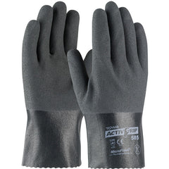 ‎56-AG585/XL Coated Supported Gloves - ActivGrip Supported - 15G Cotton - Gray Nitrile w/ MicroFinish - 10″L - Exact Industrial Supply