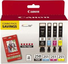 Canon - Ink & Paper Combo - Use with Canon PIXMA iP7220, iP7250, iP8720, iX6820, MG5420, MG5450, MG5520, MG5620, MG6320, MG6420, MG6620, MG7120, MX922 - Makers Industrial Supply