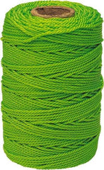 Irwin - #18, Nylon Braided Twine - Fluorescent Green - Makers Industrial Supply