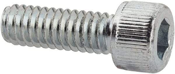 Value Collection - #8-32 UNC Hex Socket Drive, Socket Cap Screw - Alloy Steel, Zinc-Plated Finish, Fully Threaded, 1/2" Length Under Head - Makers Industrial Supply