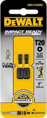 DeWALT - T20 Torx Bit - 1/4" Hex Drive, 1" OAL - Makers Industrial Supply