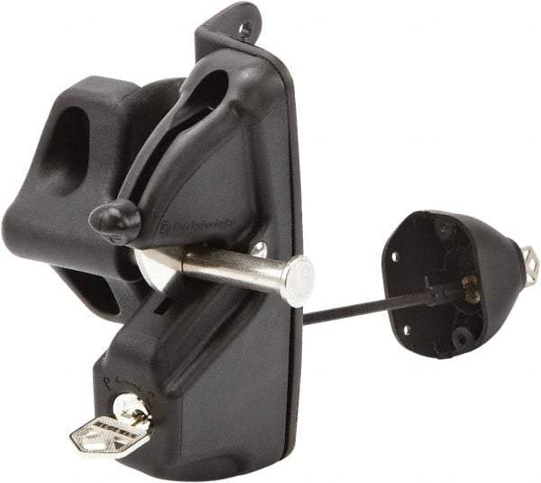 D&D Technologies - 4.410" Bar Latch Length, 2-1/4" High, Polymer Adjustable Gate Latch - Black Finish, 2.83" Bar Latch Projection, 1/2" Hole Diam - Makers Industrial Supply