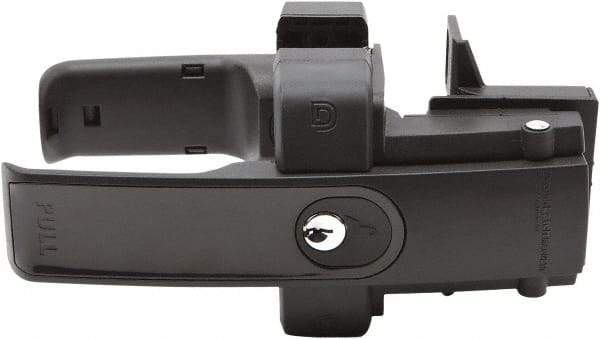 D&D Technologies - 3-1/4" Bar Latch Length, 4.17" High, Polymer Adjustable Gate Latch - Black Finish, 3-1/4" Bar Latch Projection, 1" Hole Diam - Makers Industrial Supply