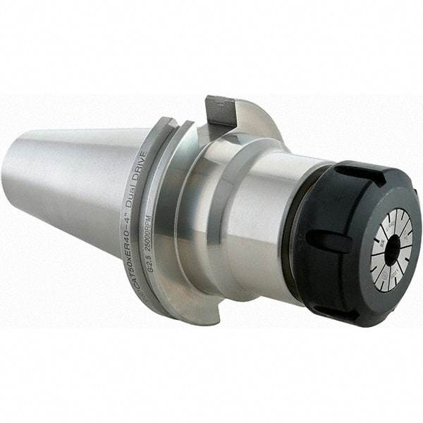 Techniks - 1/16 to 0.512" Capacity, 8" Projection, CAT50 Dual Contact Taper, ER20 Collet Chuck - 12" OAL - Exact Industrial Supply