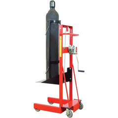 Wesco Industrial Products - 300 Lb Capacity, 40" Lift Height, Winch Steel Stacker Manually Operated Lift - Makers Industrial Supply